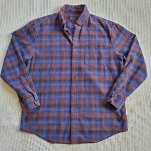 Pendleton Mason Blue Plaid Flannel Button Up Shirt Men's Size Large
